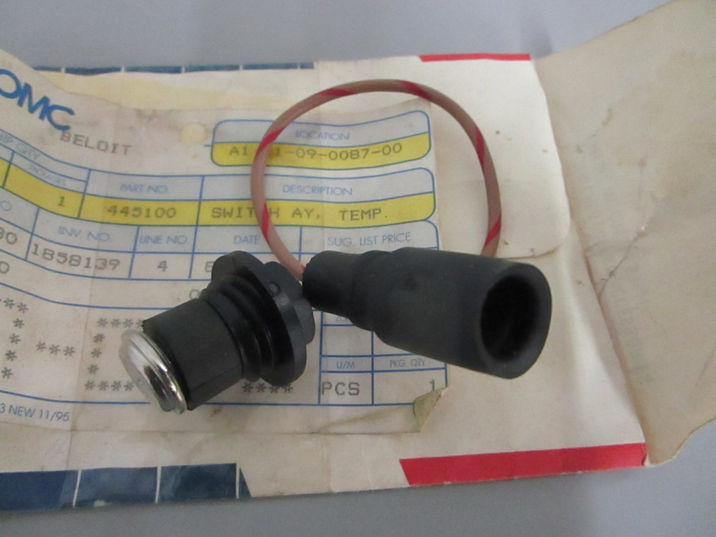 *NEW OEM* 0820 OMC Johnson Evinrude Temperature Switch Ay 445100 0445100