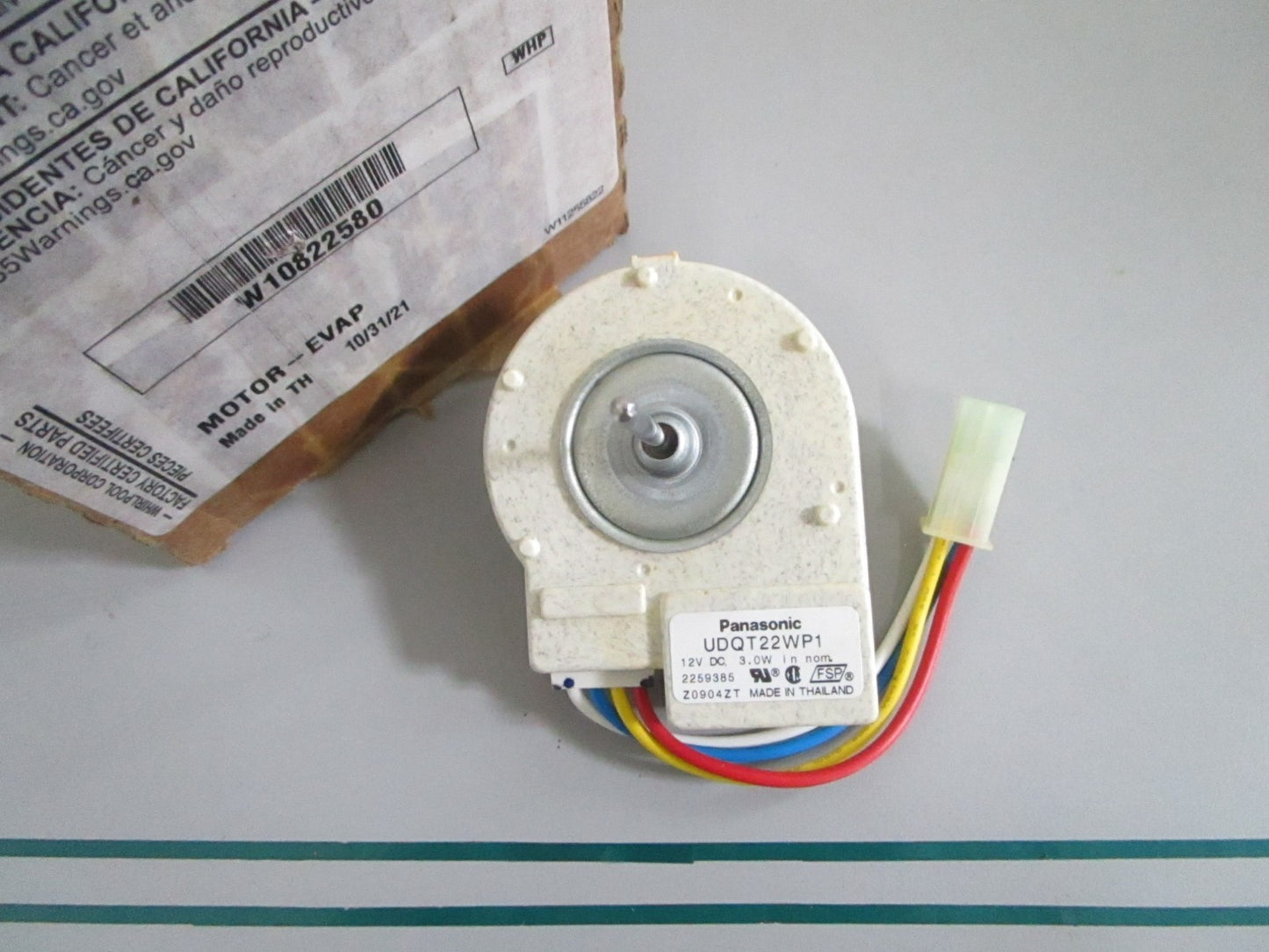 NEW OEM W10822580 Whirlpool Evaporator Motor 0820