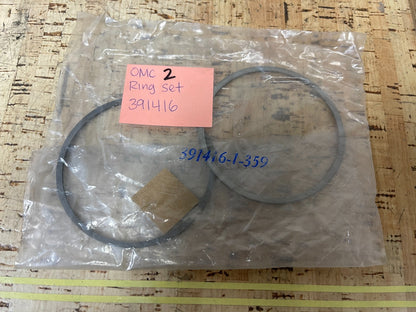 *NEW OEM* 0810 OMC Johnson Evinrude 2 Ring Set 391416 0391416