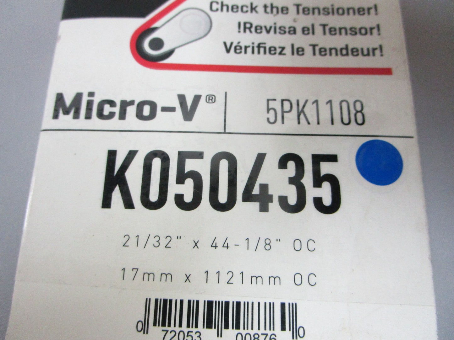 NEW K050435 Gates Micro-V 21/32" x 44 ⅛" Serpentine Belt 0720