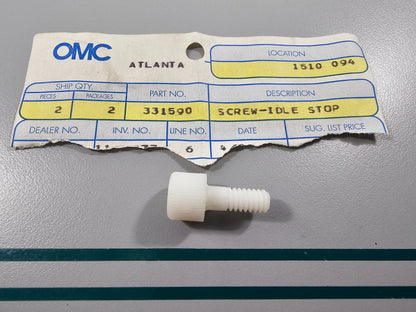 NEW OEM 331590 0331590 OMC Johnson Evinrude Idle Stop Screw 0810