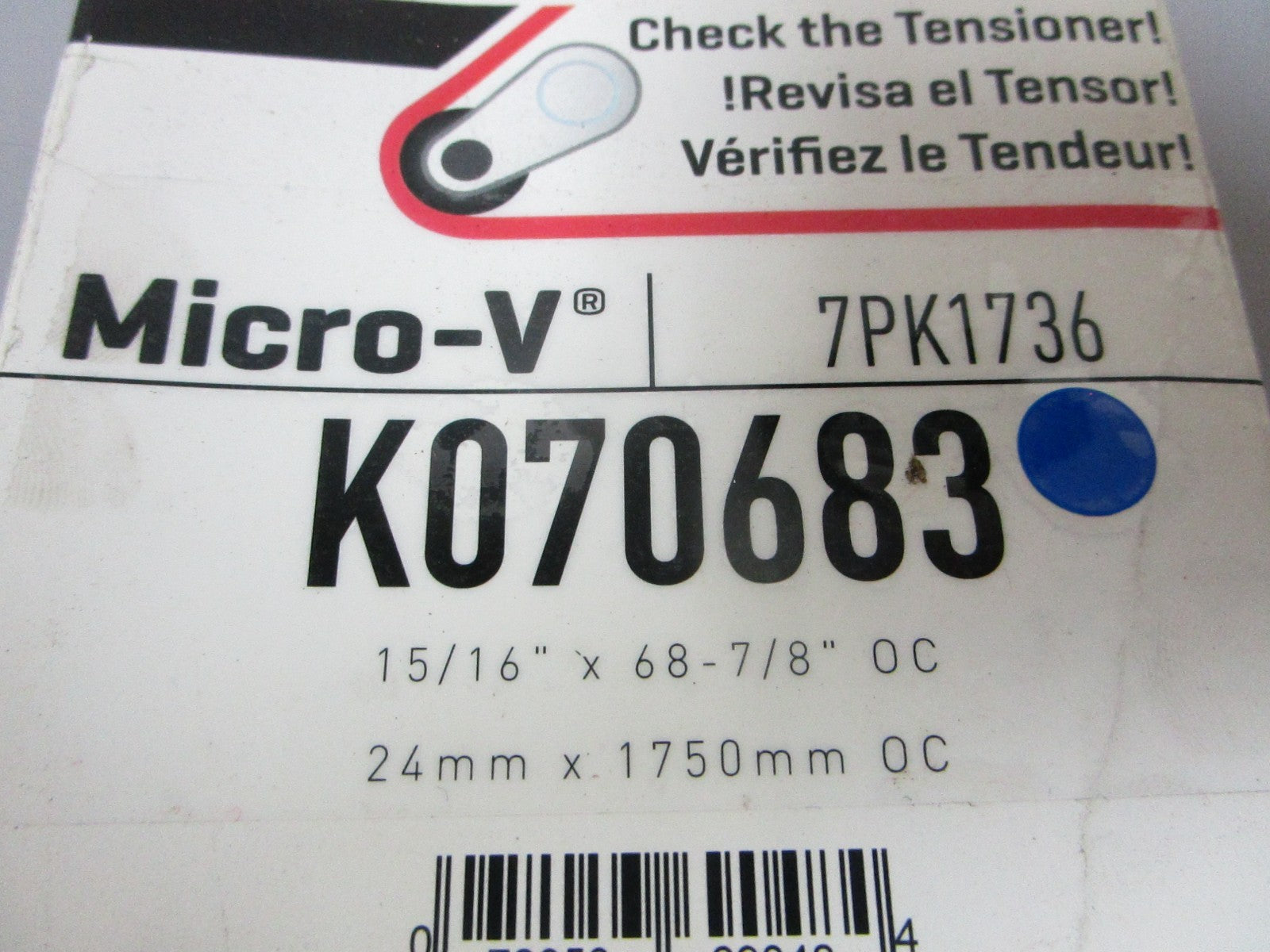 NEW K070683 Gates Micro-V 15/16" x  68 ⅞" Serpentine Belt 0720