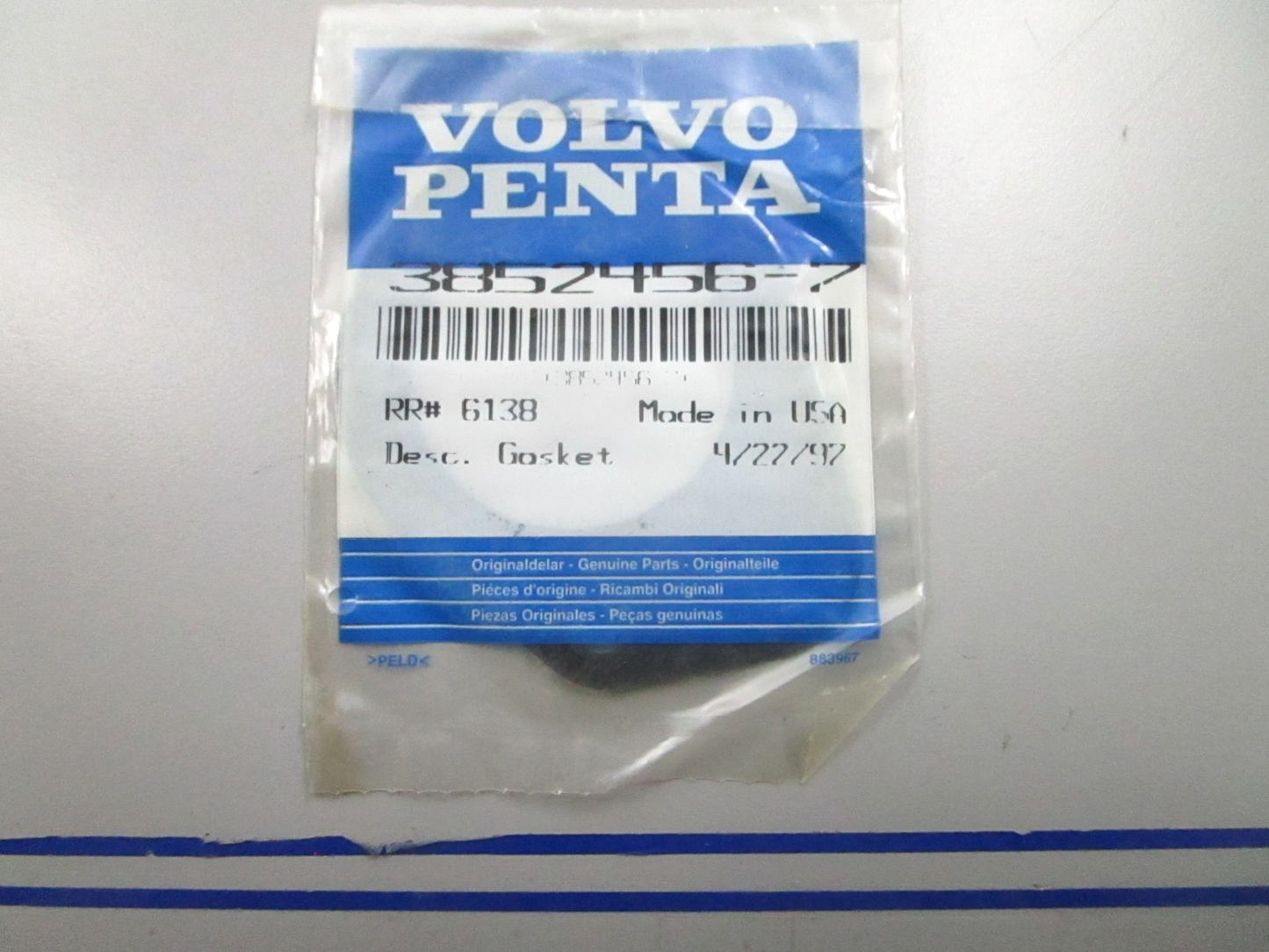 *NEW OEM* 0810 Volvo Penta Gasket 3852456