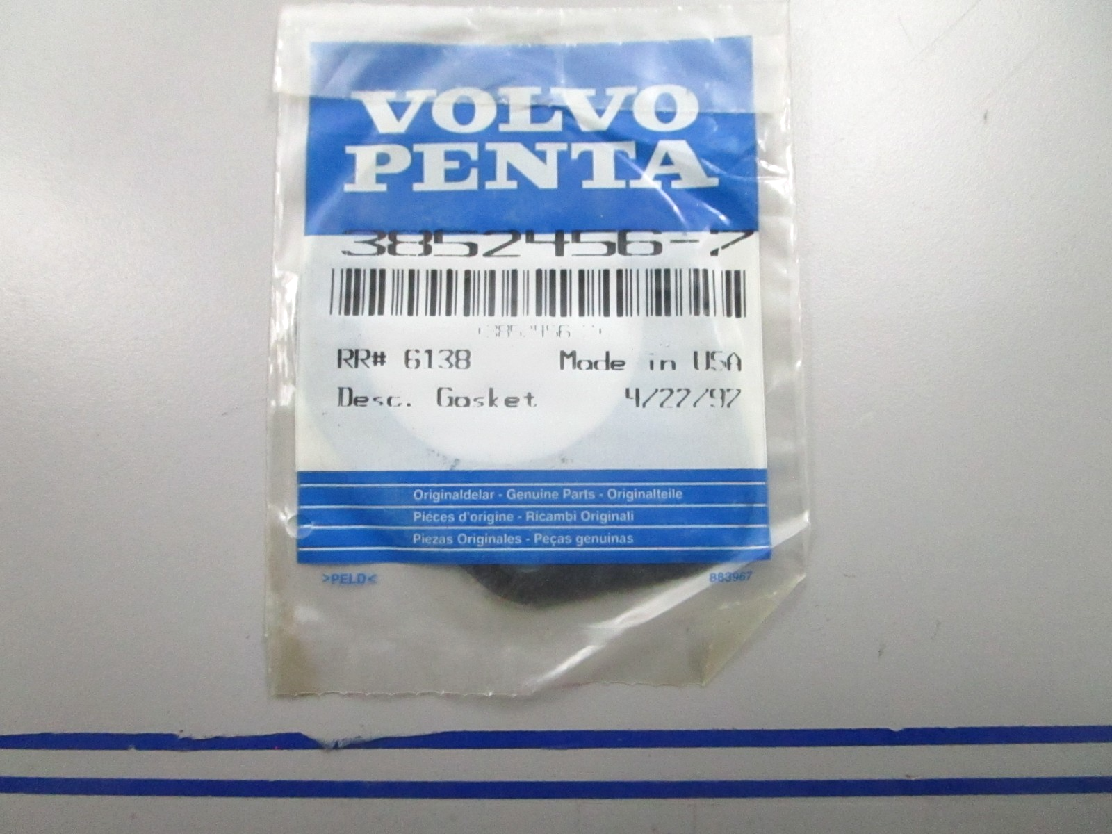 *NEW OEM* 0810 Volvo Penta Gasket 3852456
