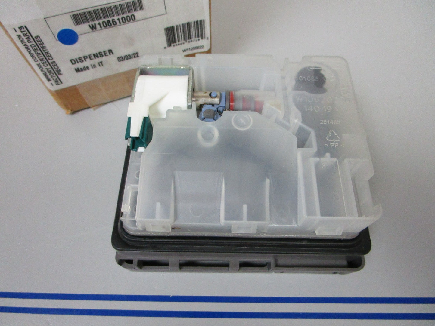 NEW OEM W10861000 Whirlpool Dishwasher Detergent Dispenser 0720