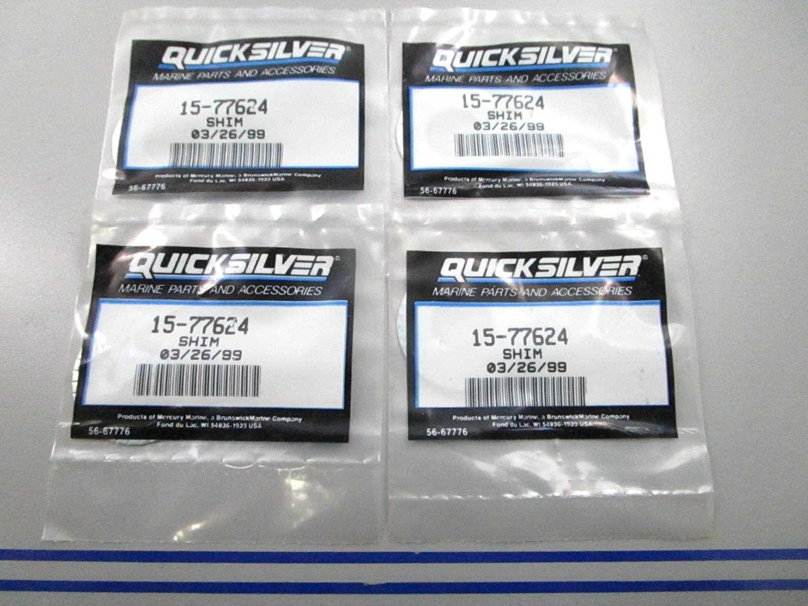 *NEW OEM* (LOT OF 4) 0810 Mercury Quicksilver Shim 15-77624