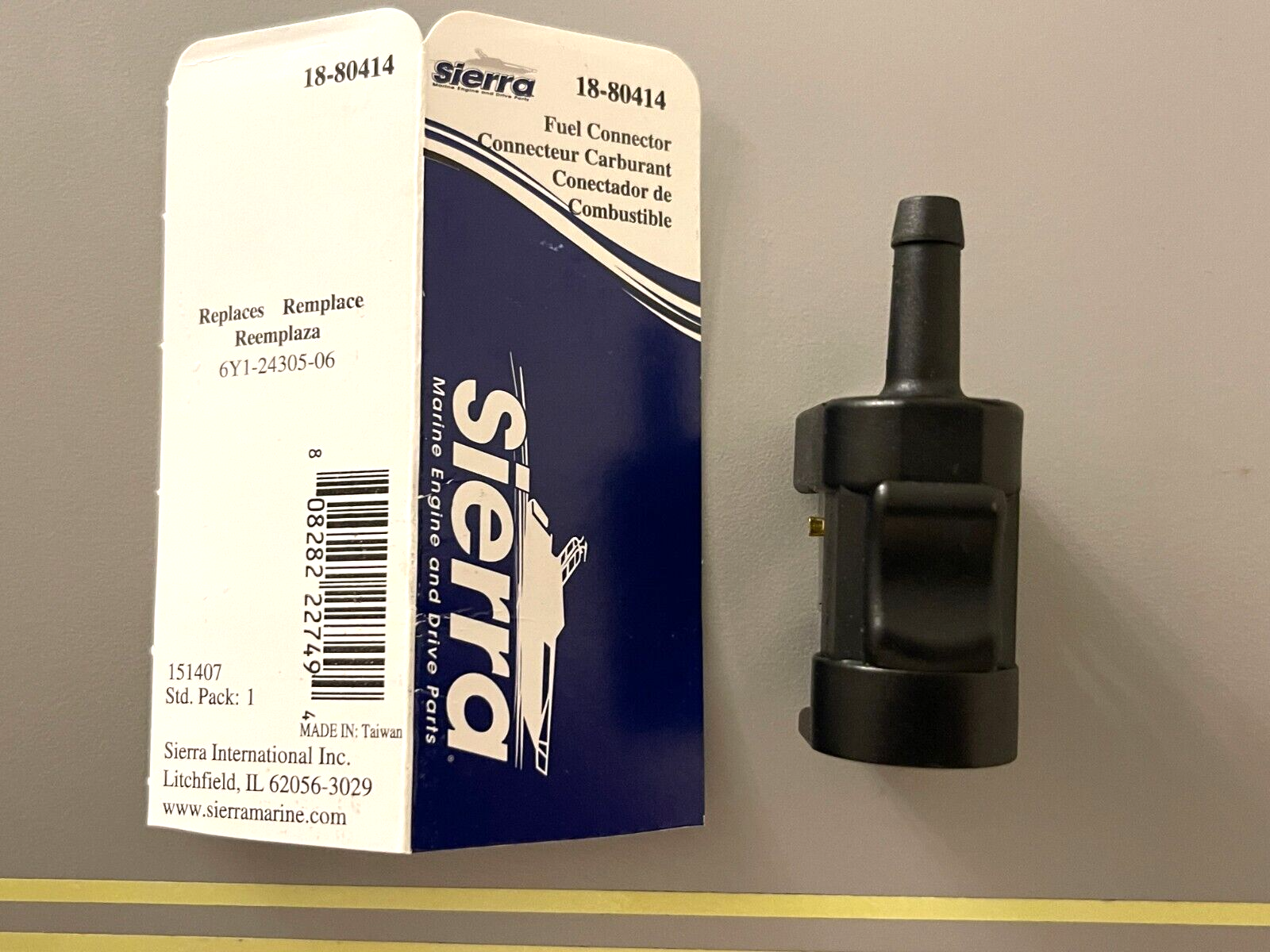 *NEW* 0750 Sierra FUEL CONNECTOR 18-80414 Replaces 6Y1-24305-06-00