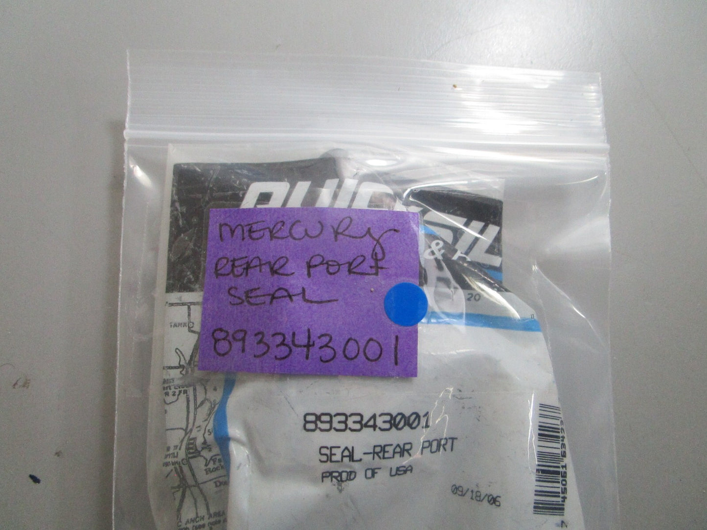 *NEW OEM* 0720 Mercury Quicksilver Rear Port Seal 893343001