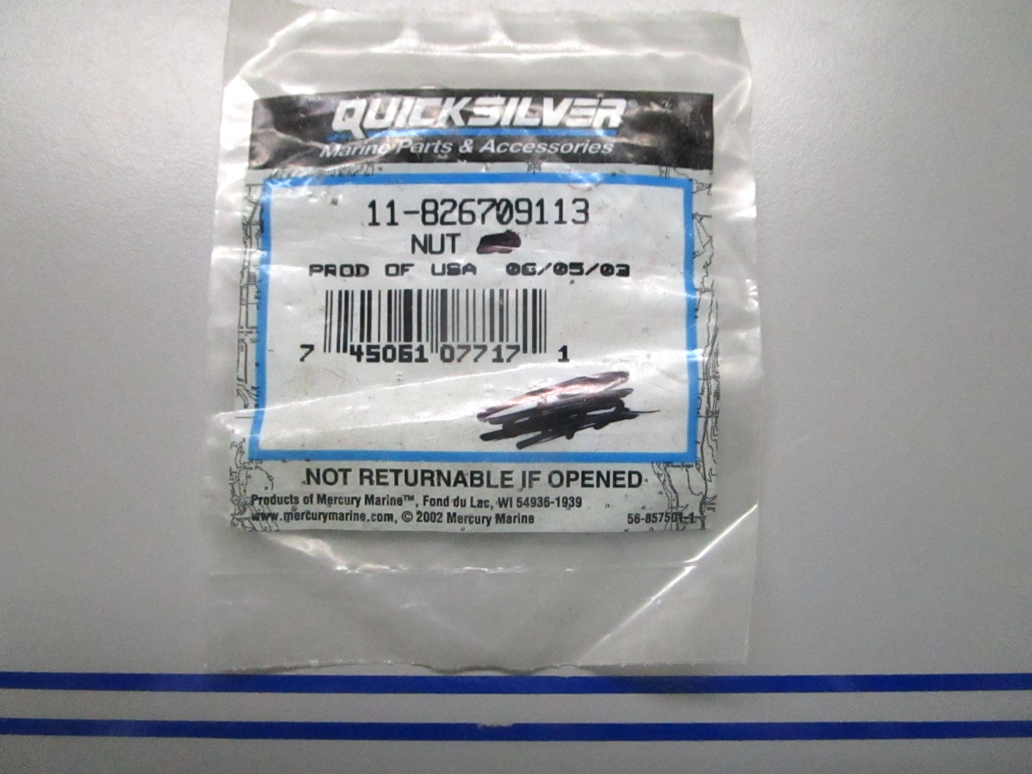 *NEW OEM* (LOT OF 3) 0810 Mercury Quicksilver Nut 11-826709113