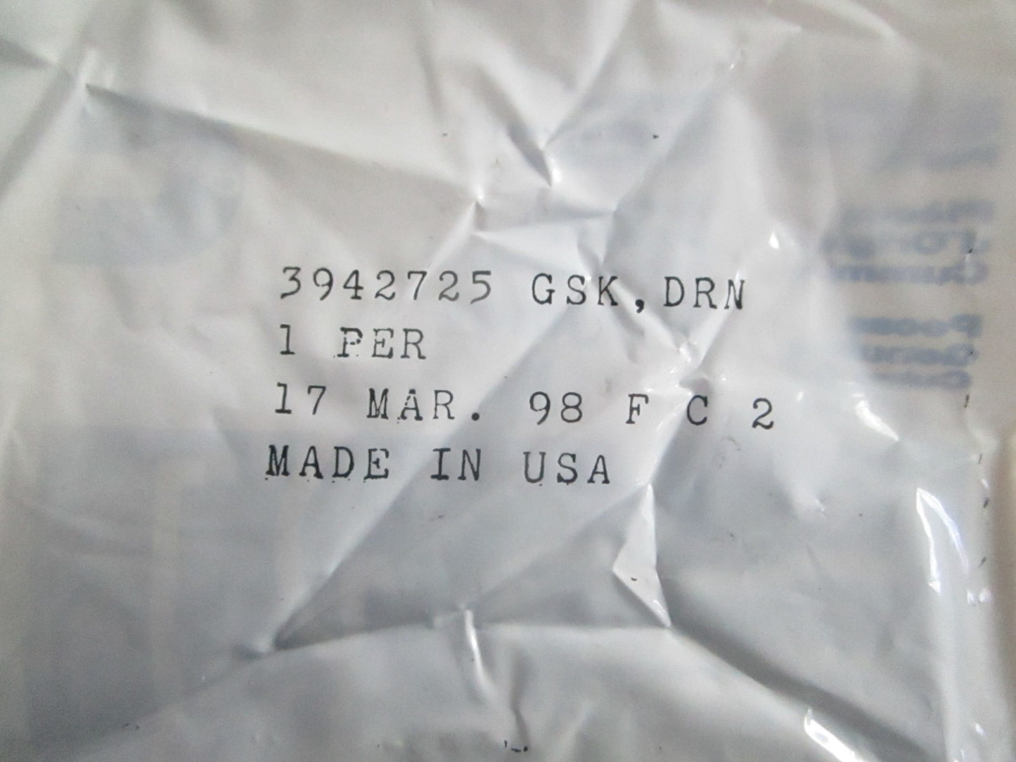 NEW OEM Cummin 3942725 Oil Drain Gasket 0820