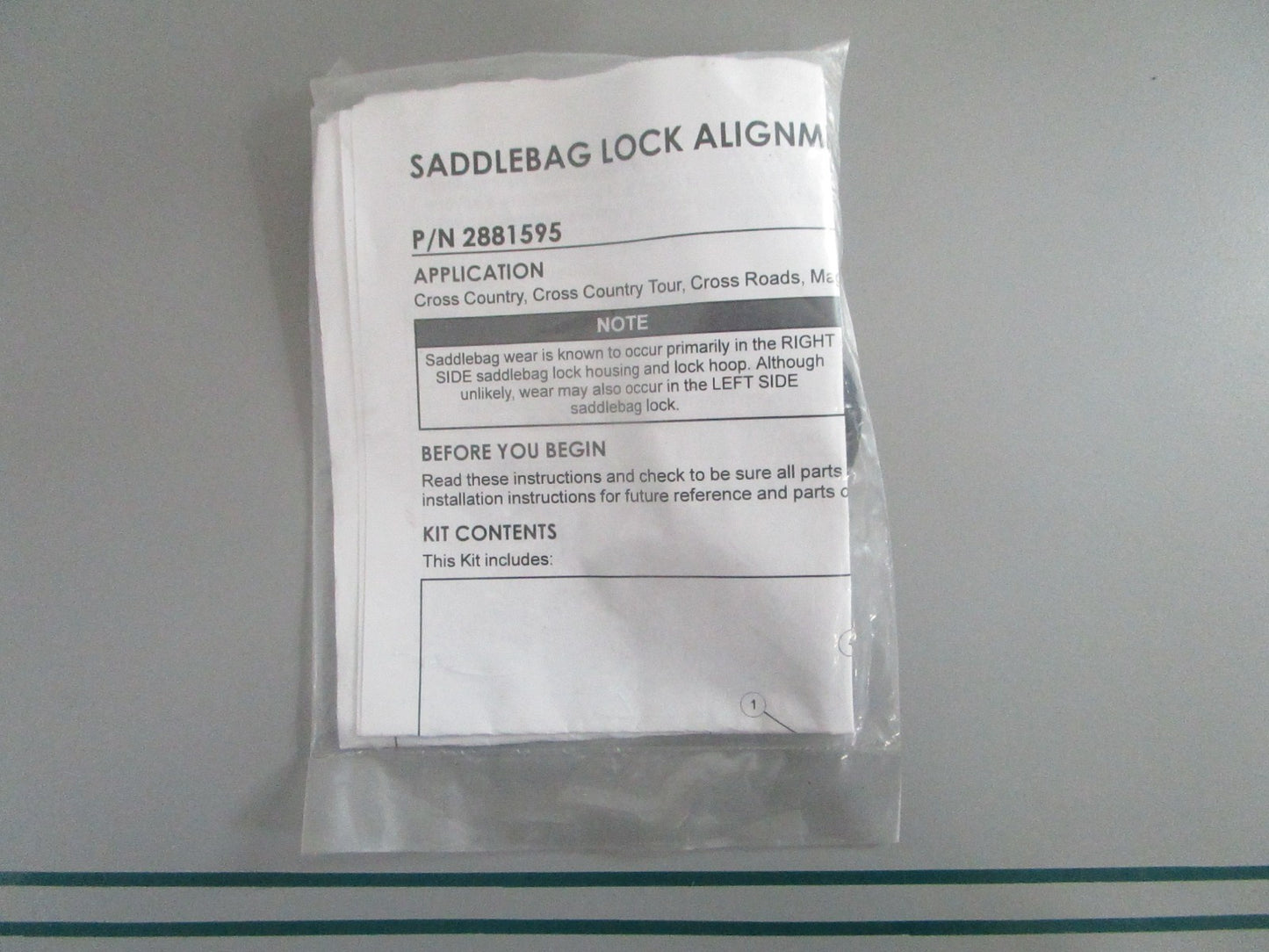 NEW OEM 2881595 Polaris Saddlebag Lock Alignment Kit 0820