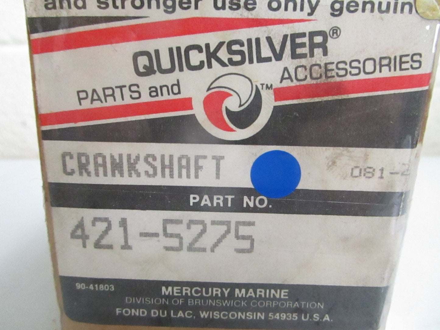 *NEW OEM* 0820 Mercury Quicksilver Crankshaft 421-5275