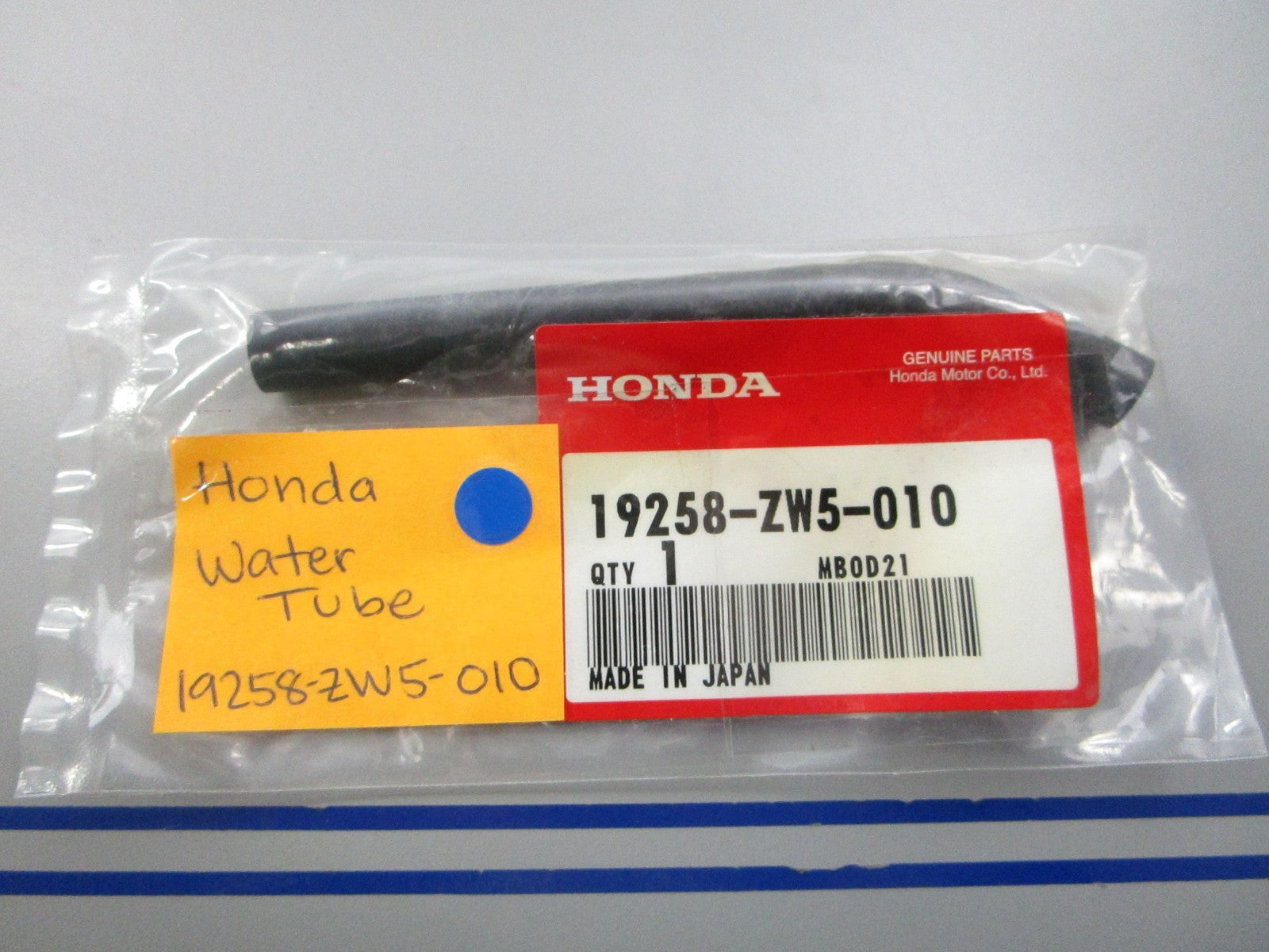 NEW OEM 19258-ZW5-010 Honda Water Tube 0810