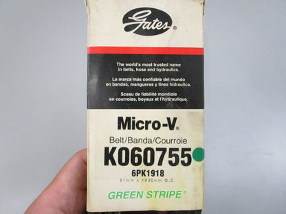 Gates K060755 Micro-V Serpentine Belt 6-Rib 75.49in NEW 0810