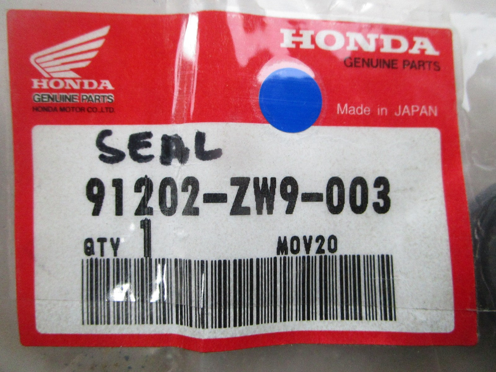NEW OEM Honda 91202-ZW9-003 Seal 0810