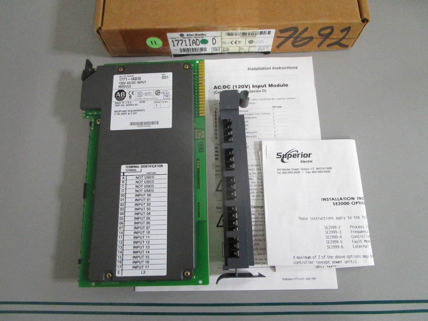 Allen-Bradley 1771-IAD PLC-5 16-Pt 120VAC DC Digital Input Module NEW OEM 0820