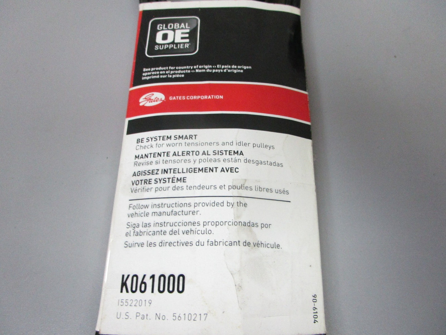 NEW K061000 Gates Micro-V Green Stripe 13/16" x 100 ⅝" Serpentine Belt 0720