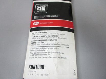 NEW K061000 Gates Micro-V Green Stripe 13/16" x 100 ⅝" Serpentine Belt 0720