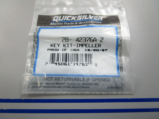 NEW OEM 28-42376A2 Mercury Quicksilver Impeller Key Kit 0810