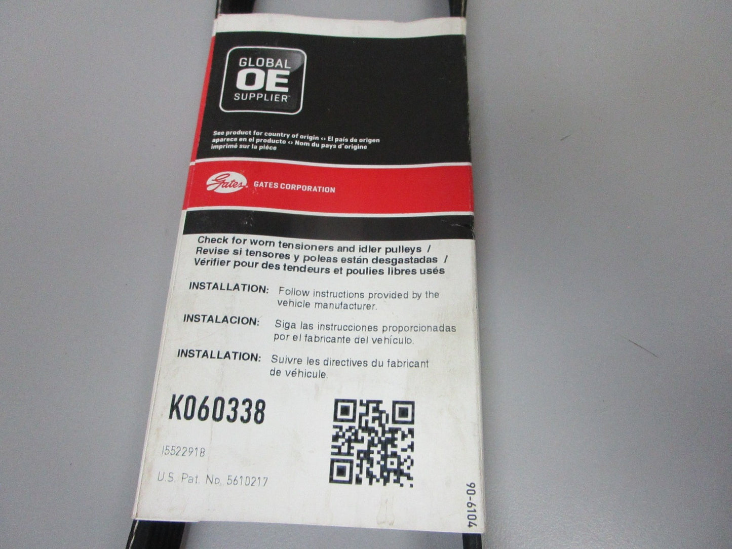 NEW K060338 Gates Micro-V 13/16" x 34 ⅜" Serpentine Belt 0720