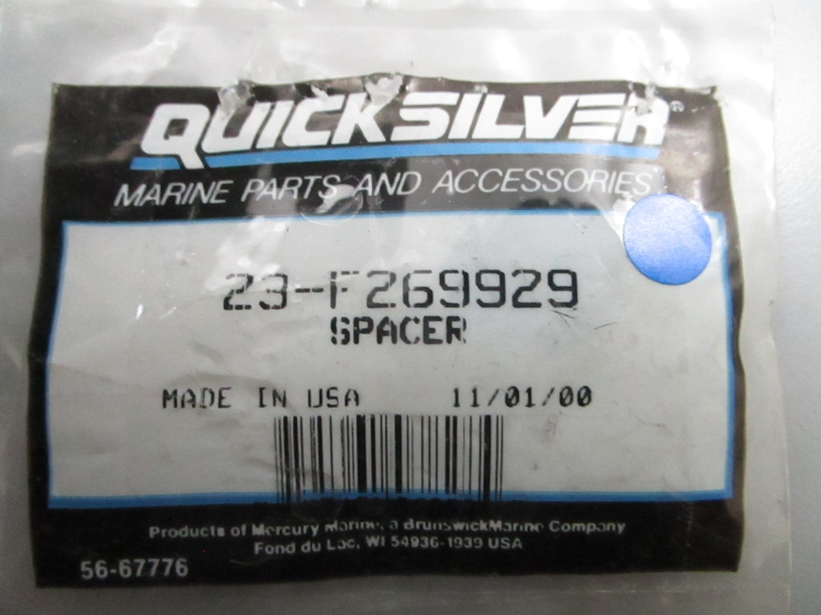 *NEW OEM* 0810 Mercury Quicksilver Spacer 23-F269929
