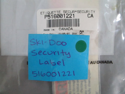 NEW OEM 516001221 Ski-Doo Security Label 0820