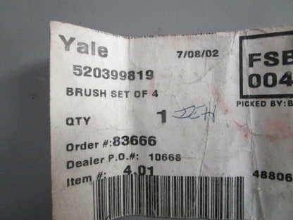 NEW OEM 520399819 Yale 4 Brush Set 0820