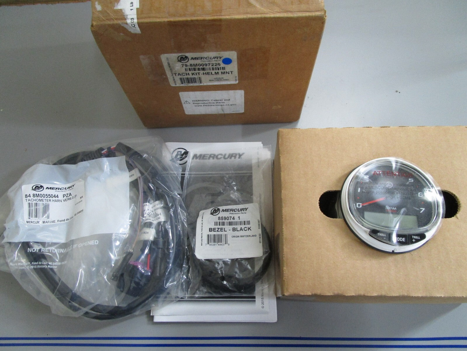 *NEW OEM* 0820 Mercury Quicksilver Helm Mount Tach Kit 79-8M0097226
