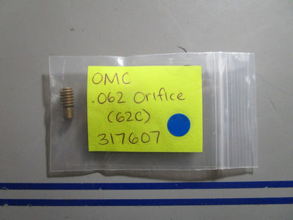 *NEW OEM* 0810 OMC Johnson Evinrude .062 Orifice (62C) 317607 0317607
