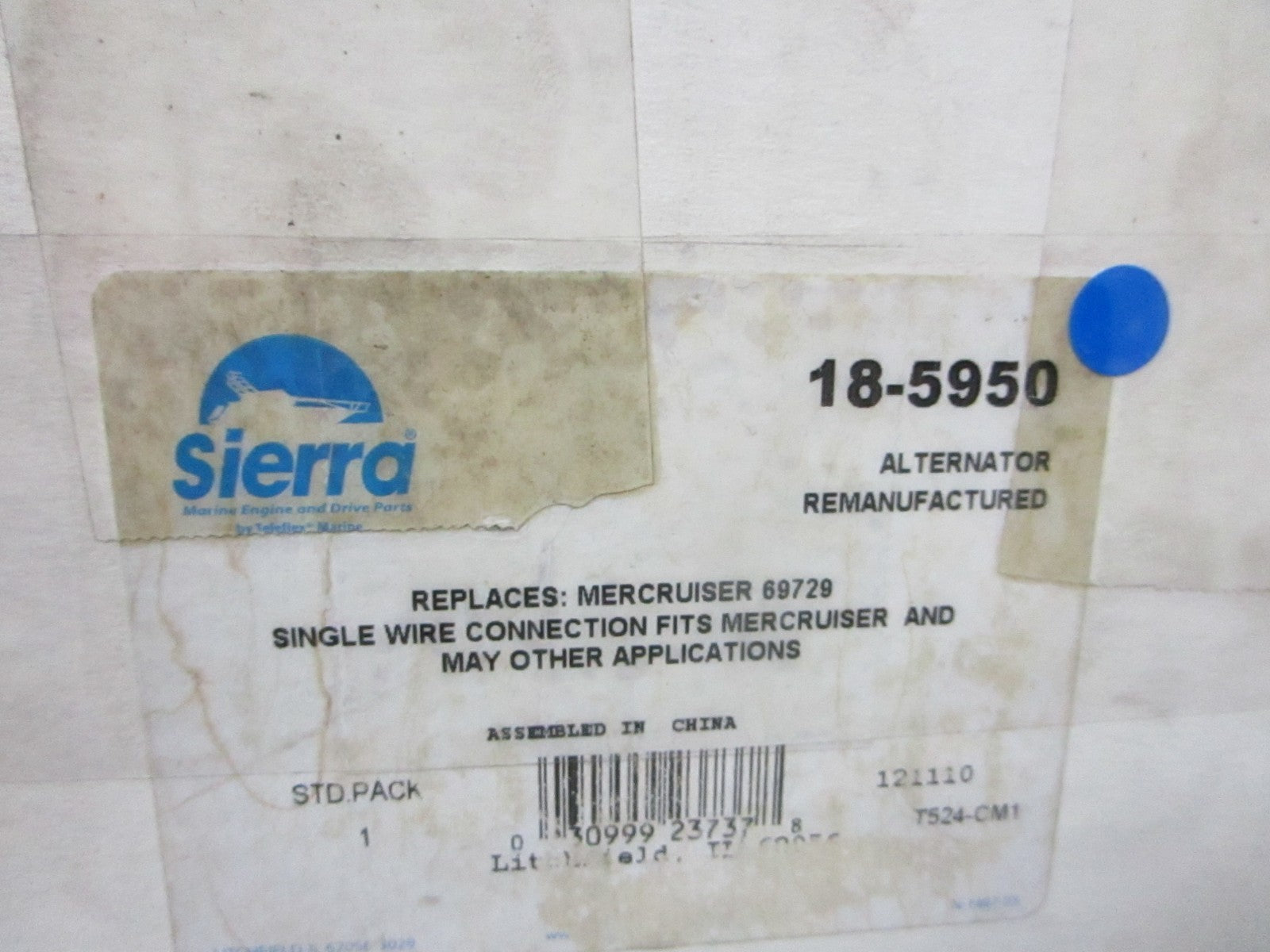 NEW 18-5950 Replaces: Mercruiser 69729 Sierra Remanufactured Alternator 0720