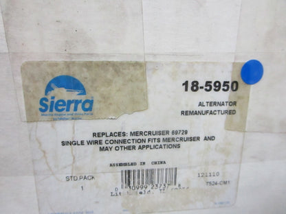NEW 18-5950 Replaces: Mercruiser 69729 Sierra Remanufactured Alternator 0720