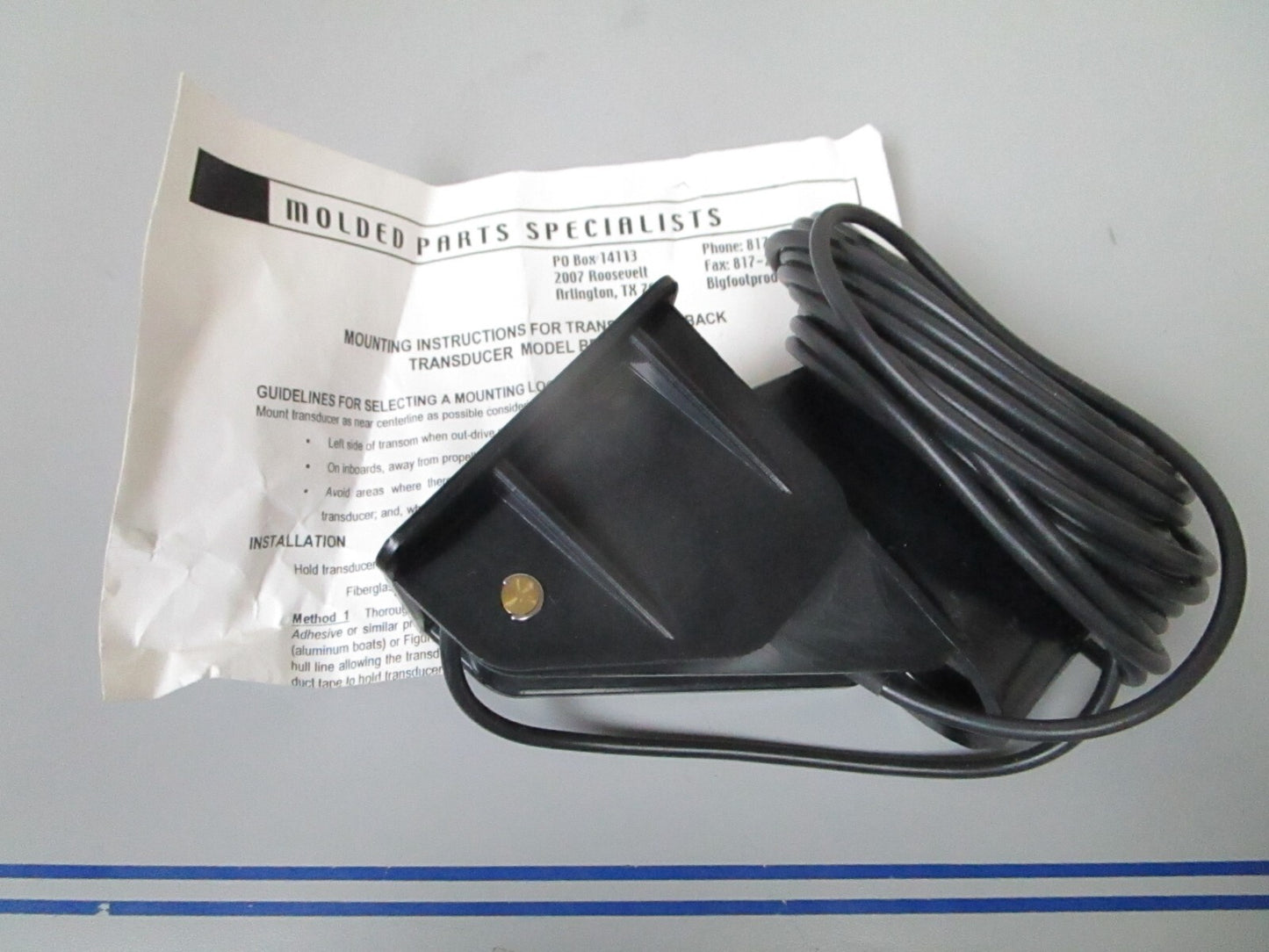 *NEW* 0810 Molded Parts Specialists Big Foot Transom Transducer BF-245-KB