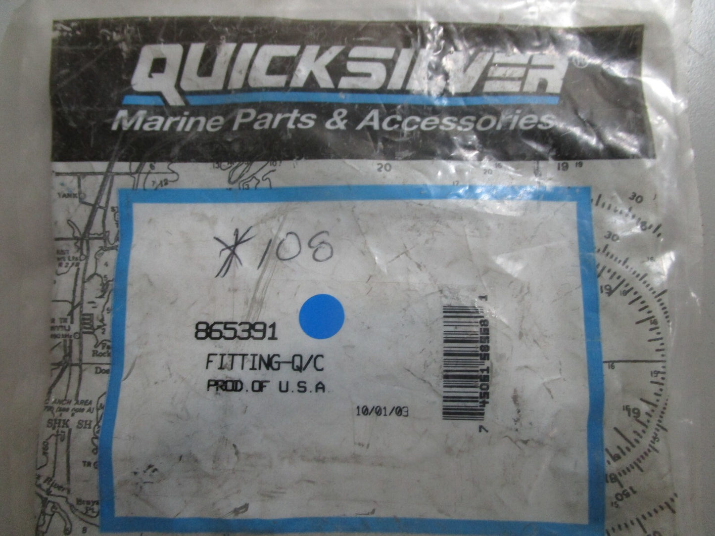 *NEW OEM* 0810 Mercury Quicksilver Quick Connect Fitting 865391