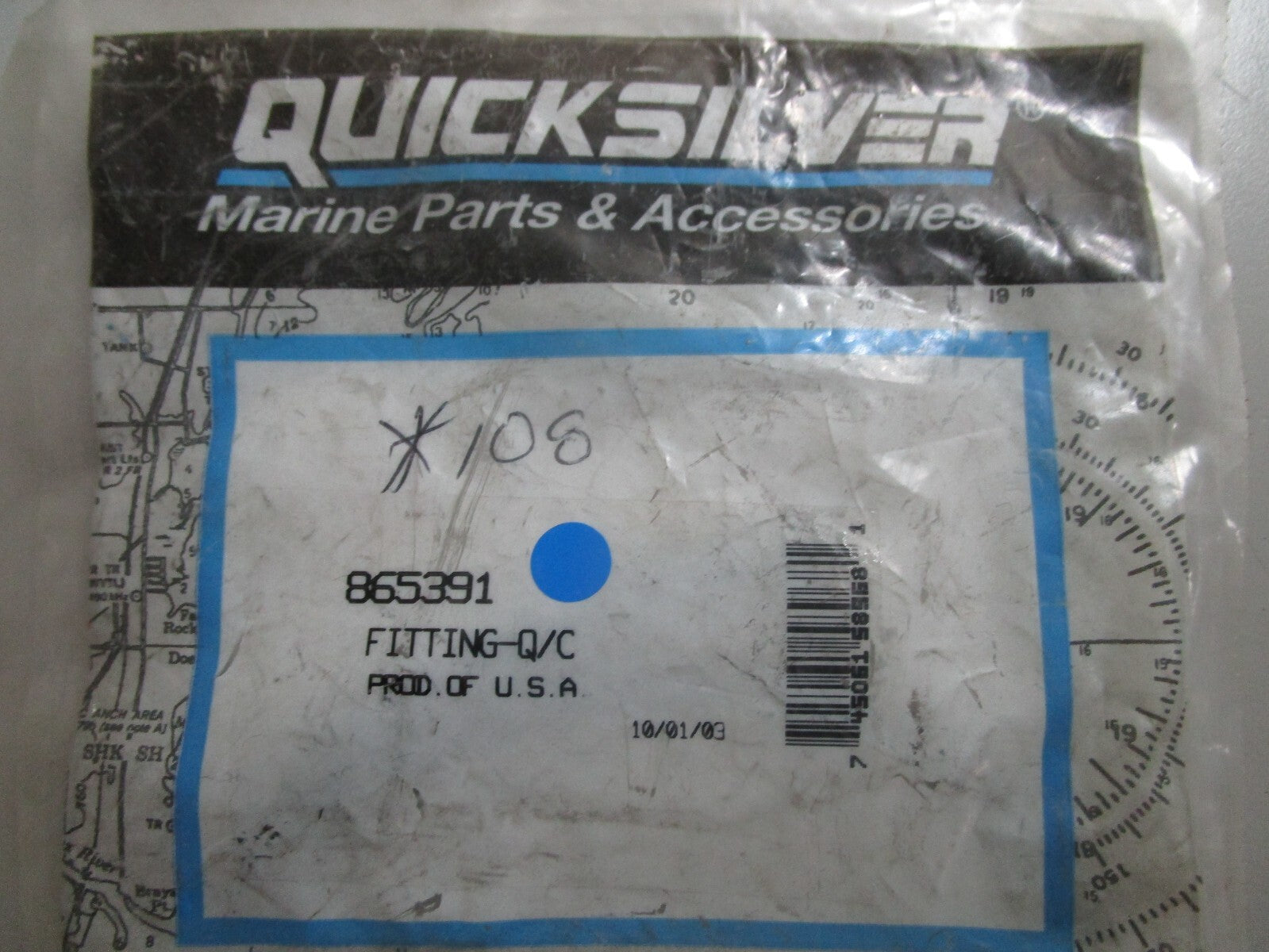 *NEW OEM* 0810 Mercury Quicksilver Quick Connect Fitting 865391