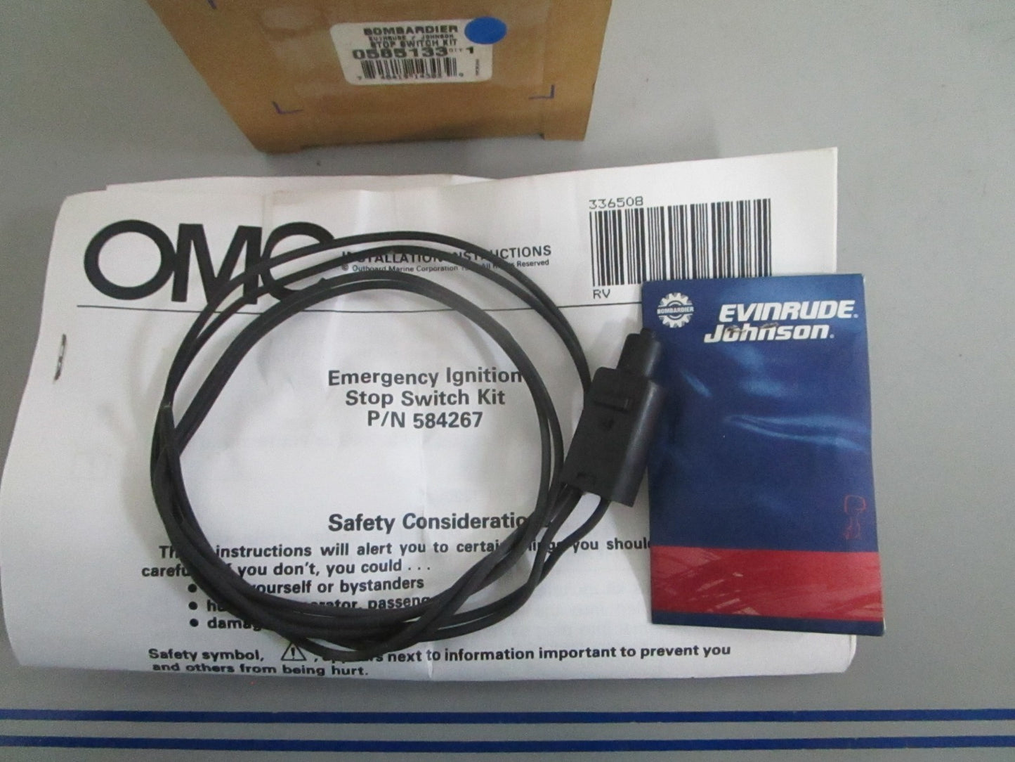 *NEW OEM* 0820 OMC Johnson Evinrude Stop Switch Kit 585133 0585133