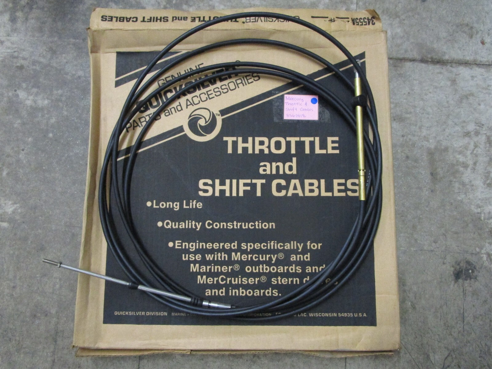*NEW OEM* 0820 Mercury Quicksilver 18' Throttle & Shift Control Cable 85614-18