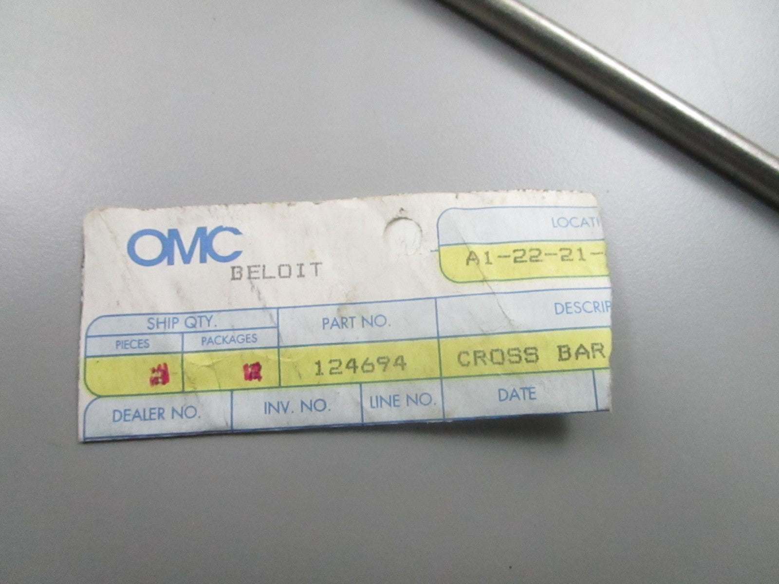 *NEW OEM* 0810 OMC Johnson Evinrude Cross Bar 124694 0124694