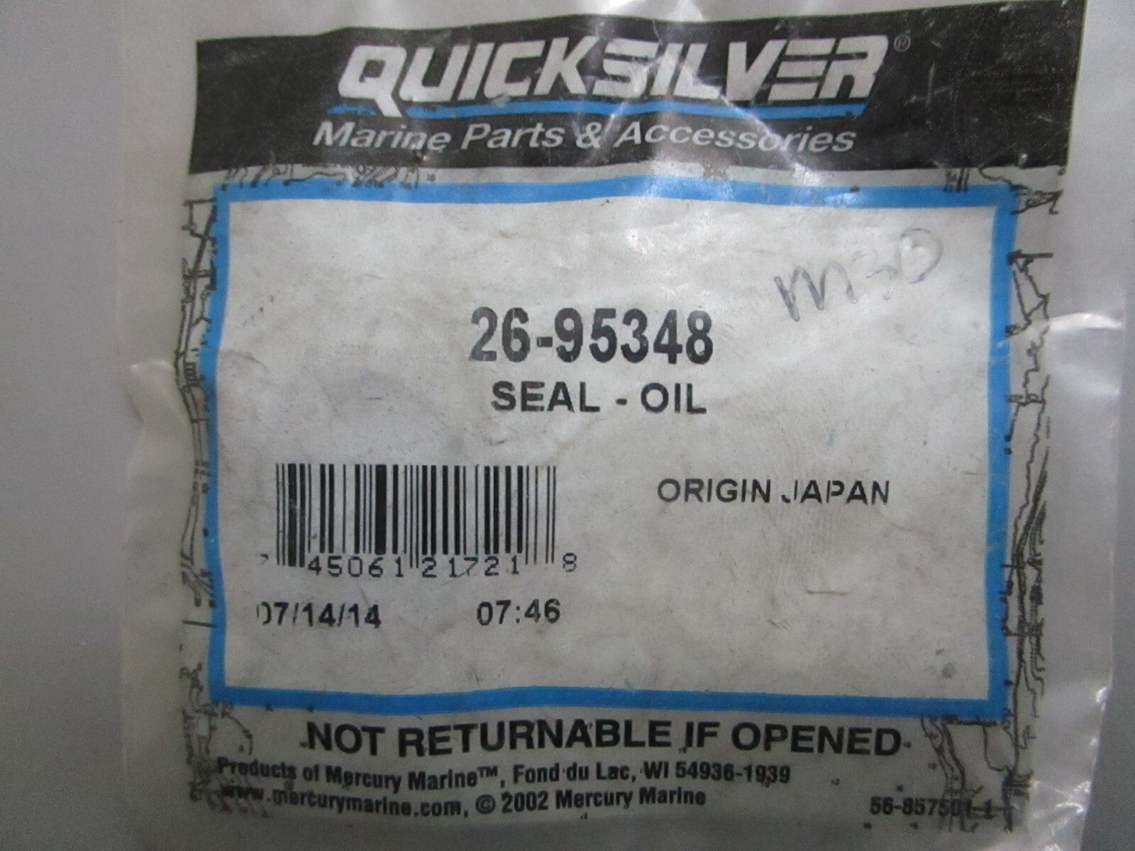 *NEW OEM* (LOT OF 2) 0810 Mercury Quicksilver Oil Seal 26-95348