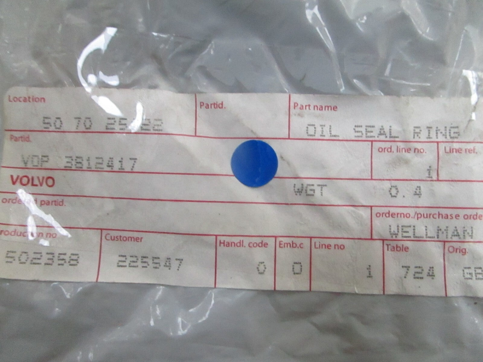 *NEW OEM* 0810 Volvo Penta Oil Seal 3812417