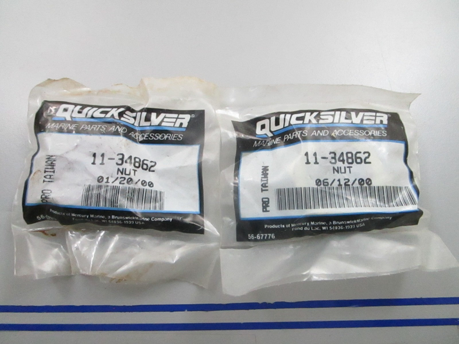 *NEW OEM* (LOT OF 2) 0810 Mercury Quicksilver Nut 11-34862