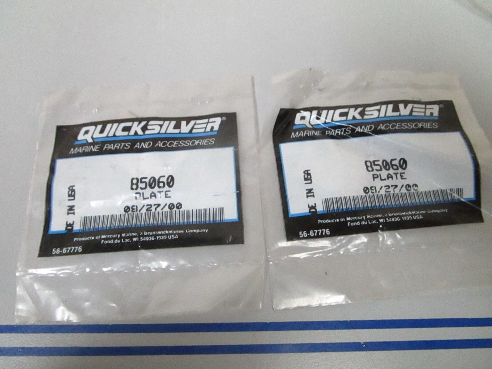 *NEW OEM* (LOT OF 2) 0810 Mercury Quicksilver Plate 85060