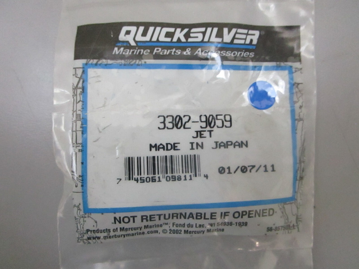 *NEW OEM* 0780 Mercury Quicksilver Jet 3302-9059