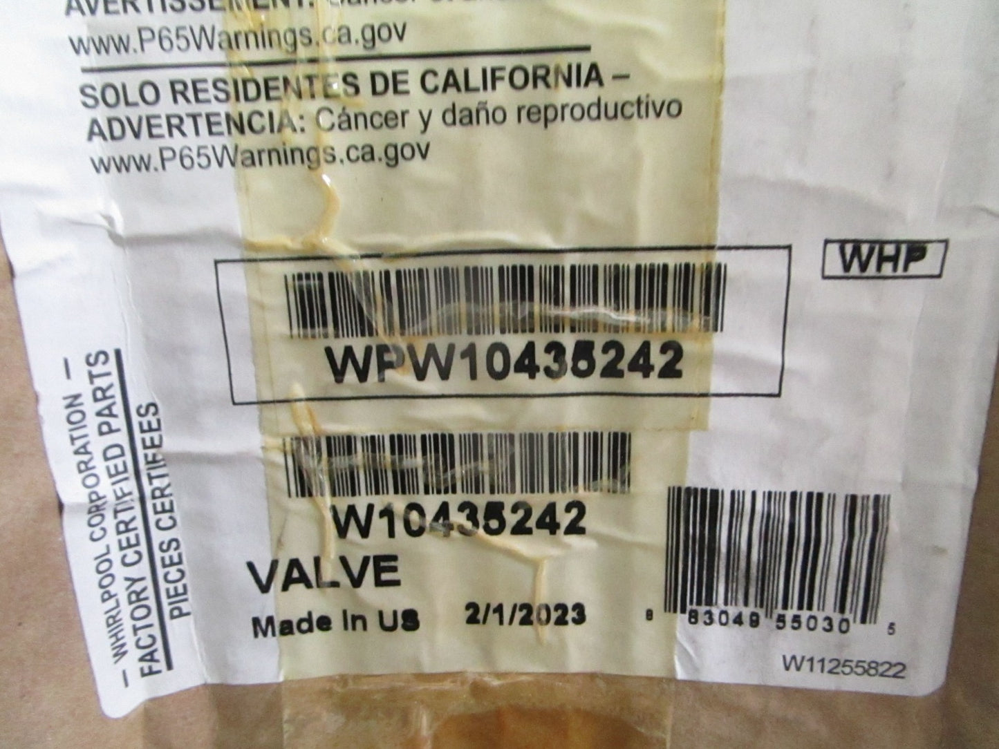 Whirlpool NEW OEM Washer Water Inlet Valve WPW10435242 NOS Genuine Factory 0820