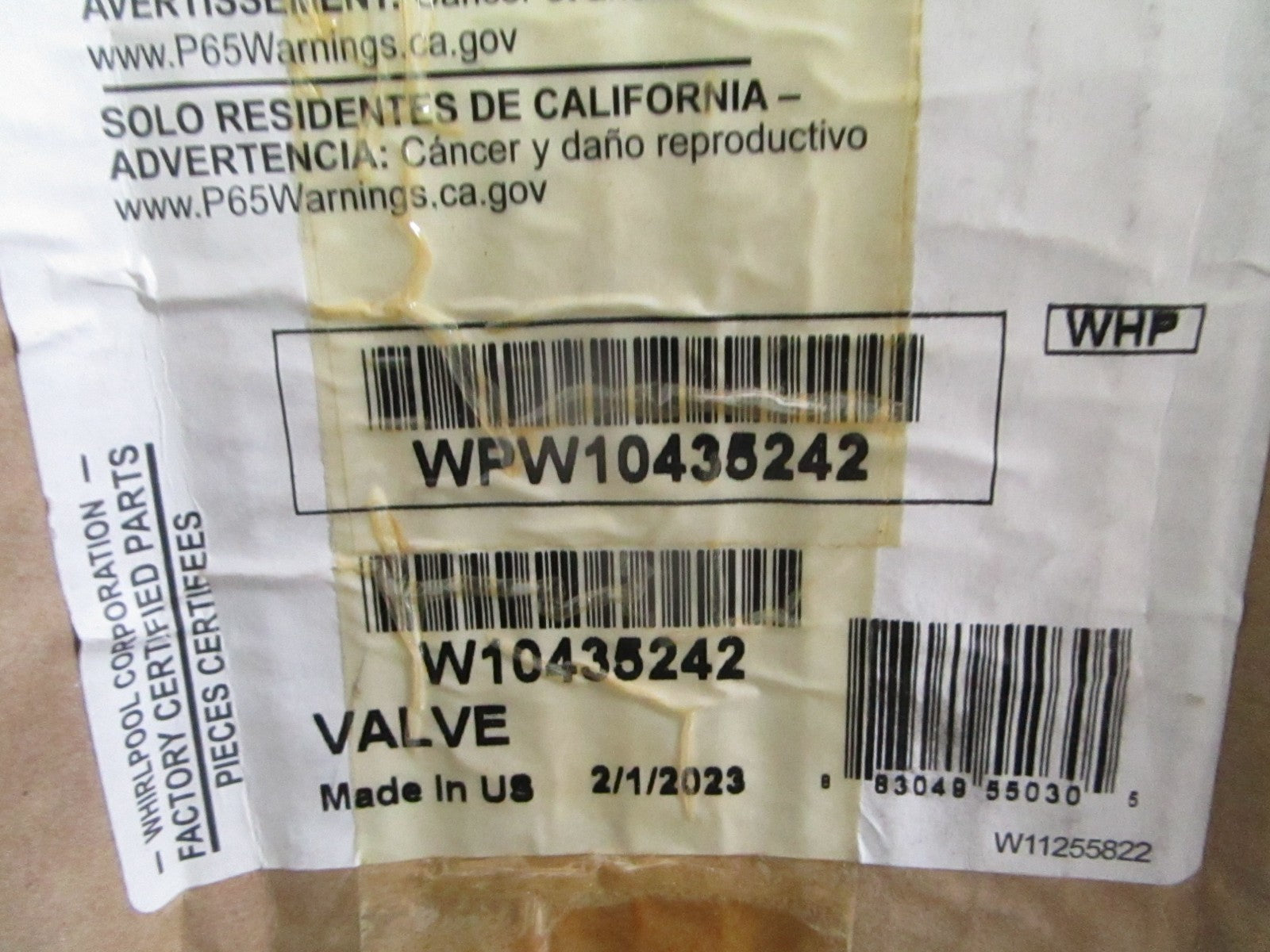 Whirlpool NEW OEM Washer Water Inlet Valve WPW10435242 NOS Genuine Factory 0820