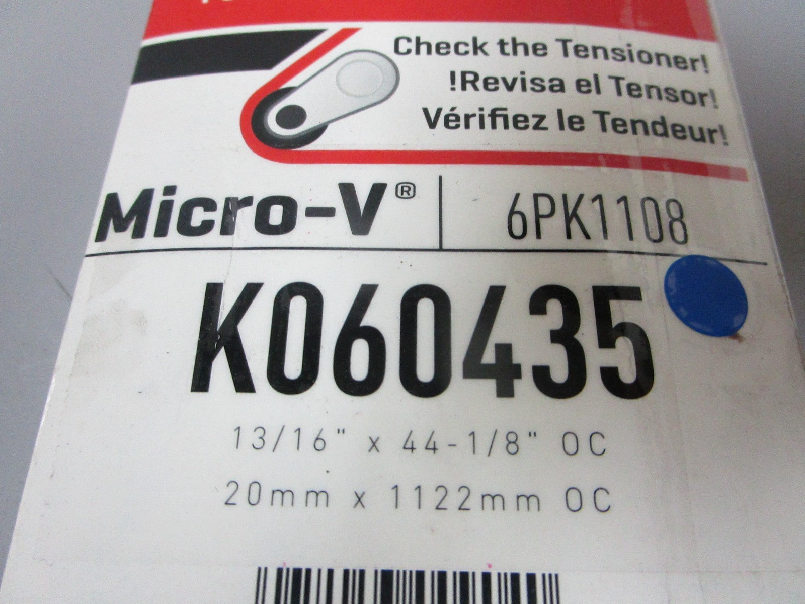 NEW K060435 Gates Micro-V 13/16" x 44 ⅛" Serpentine Belt 0720