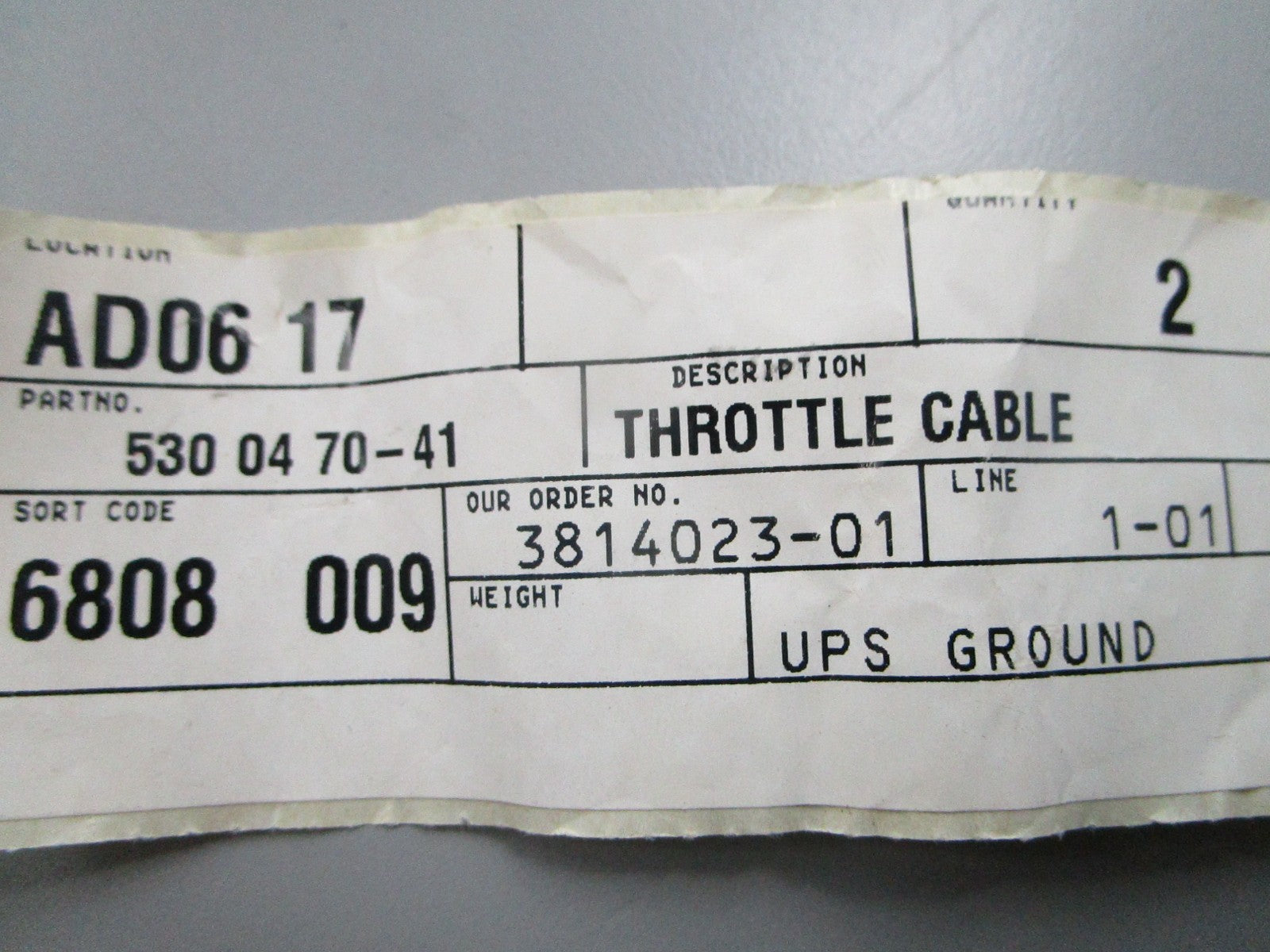 NEW OEM Husqvarna 530 04 70-41 Throttle Cable 0810