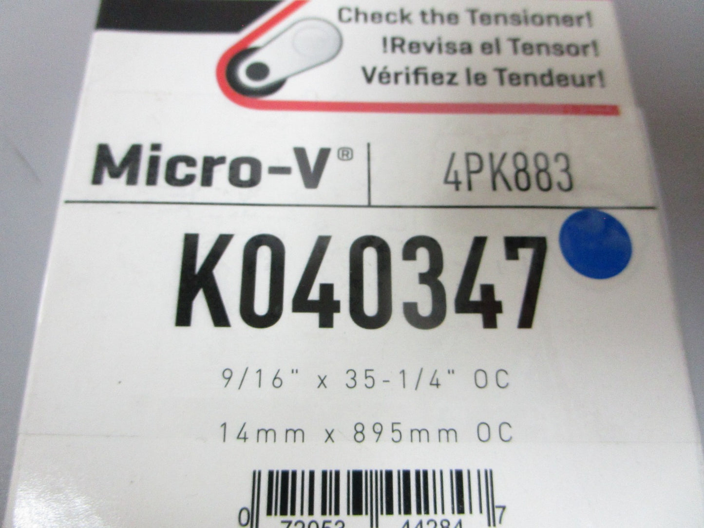 NEW K040347 Gates Micro-V 9/16" x 35 ¼" Serpentine Belt 0720