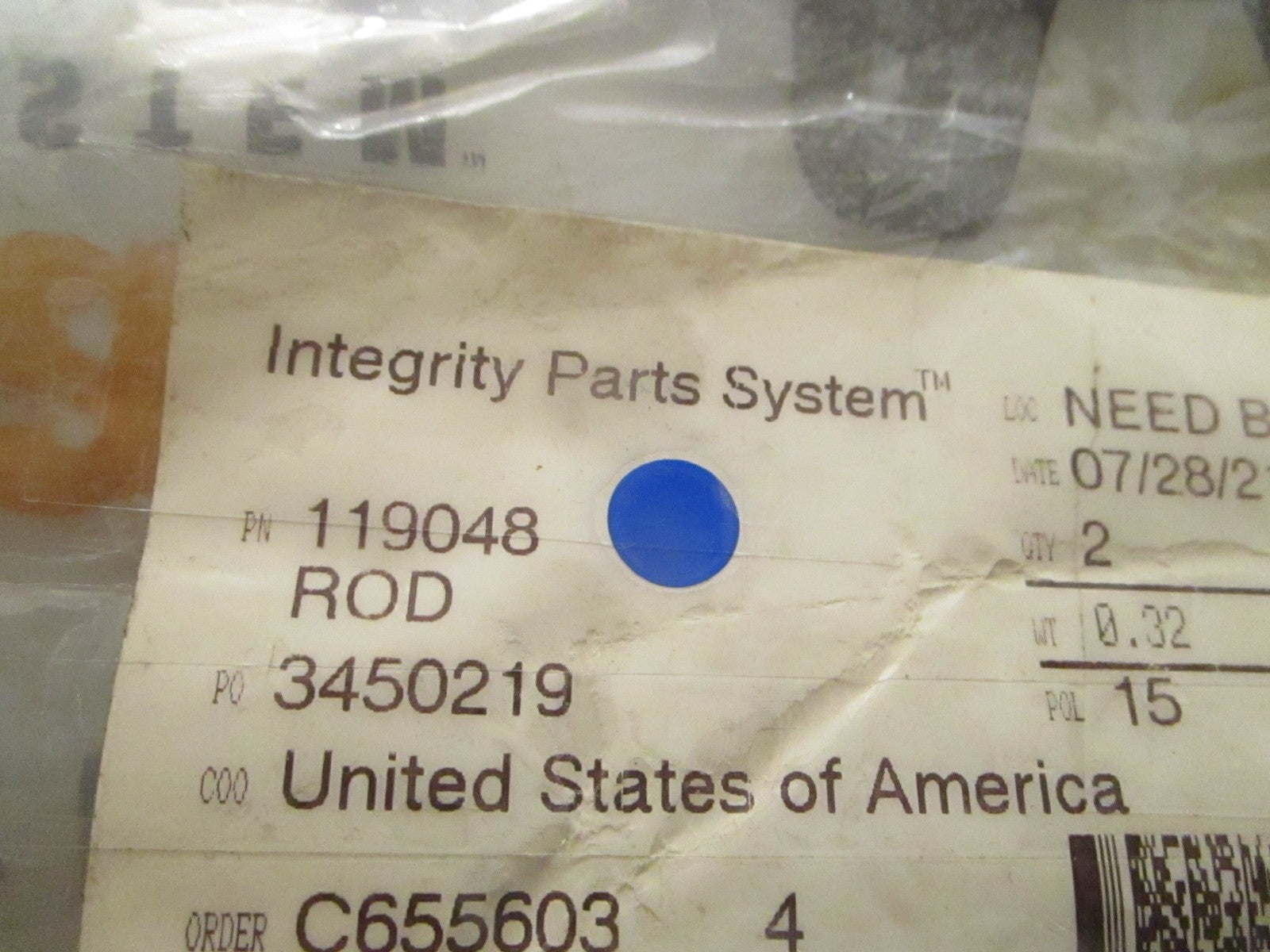 NEW OEM 119048 Crown Rod 0720