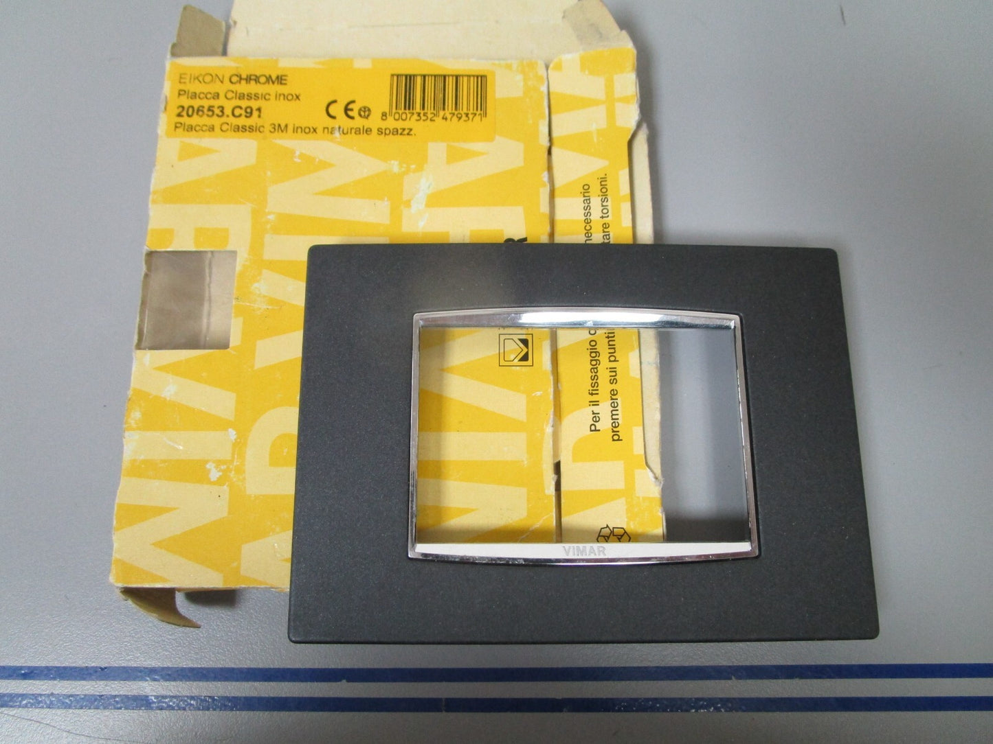 *NEW* 0720 Vimar Eikon Chrome Classic Cover Plate 20653.C91