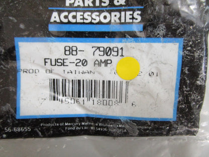 *NEW OEM* (LOT OF 5) 0810 Mercury Quicksilver 20 AMP Fuse 88-79091
